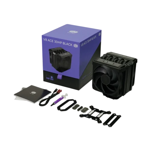 Cooler Master - V8 ACE 3DHP Black High-TDP CPU Air Cooler AM4 AM5 - MAM-T6HA-225PK-RB