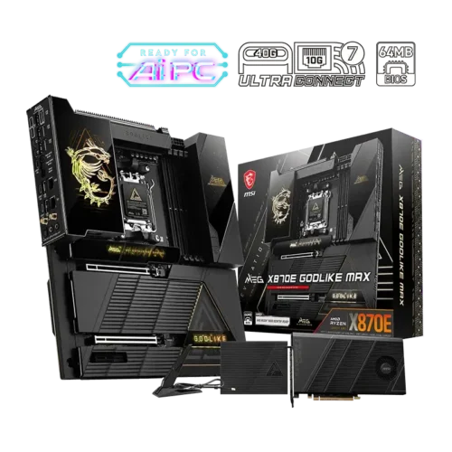 MSI - MEG X870E GODLIKE MAX AMD AM5 E-ATX Motherboard - MEG X870E GODLIKE MAX