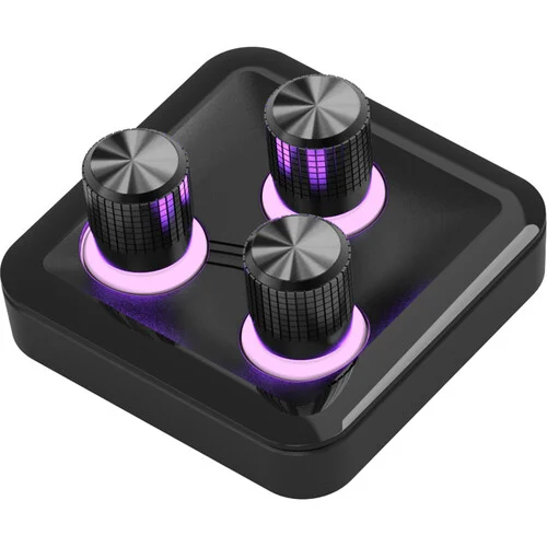Cooler Master MasterHUB Modular 3-Knob Control Module with RGB LEDs and Pogo Pin Connector - MHKB03AA22