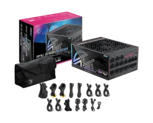 MSI - 1600W 80 PLUS Titanium - ATX 3.1 & PCIe 5.1 - Fully Modular - MPG Ai1600TS PCIE5