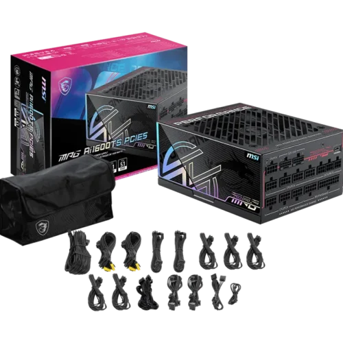 MSI - 1600W 80 PLUS Titanium - ATX 3.1 & PCIe 5.1 - Fully Modular - MPG Ai1600TS PCIE5