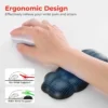 69fdadbde8784782b5a8e221 LUMIVIDA Ergonomic Mouse Wrist Rest - High-Density Memory Foam and Lycra Fabric with Anti-Slip Base - MWR01-1