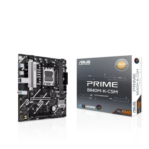 ASUS Micro-ATX AMD B840 DDR5 AM5 Motherboard with PCIe 4.0 & 2.5Gb Ethernet - PRIME B840M-K-CSM