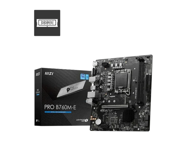 MSI - PRO B760M-E DDR5 Micro-ATX Motherboard LGA 1700 PCIe 4.0 Gigabit LAN - PRO B760M-E