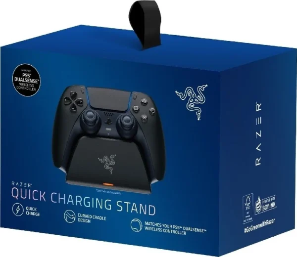 Razer Quick Charging Stand for PlayStation 5 - Black DualSense Wireless Controller Fast Charger - RC21-01900200-R3M1