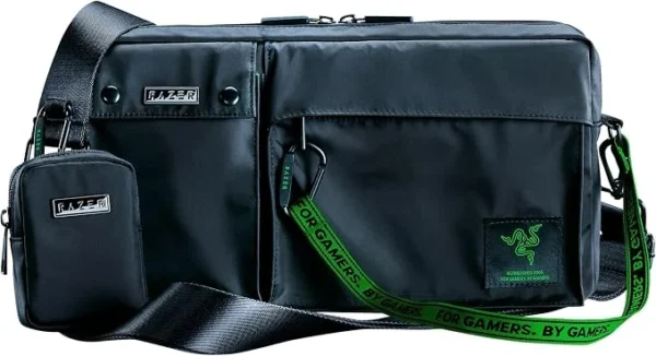 81-ODNTJGPL._AC_SX679_ Razer Xanthus Crossbody Bag - Water-Repellent Nylon Shoulder Bag for Handhelds and Mobile Gear - RC81-04290119-0000