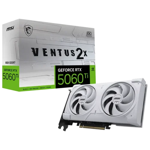 MSI GeForce RTX 5060 Ti 8GB GDDR7 Ventus 2X OC White Plus Graphics Card - RTX 5060 TI 8G VENTUS 2X WHITE PLUS / OC WHITE PLUS