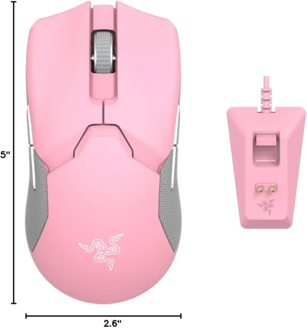 Razer Viper Ultimate Wireless Gaming Mouse with Charging Dock - 20K DPI Optical Sensor - Quartz - RZ01-03050300-R3M1