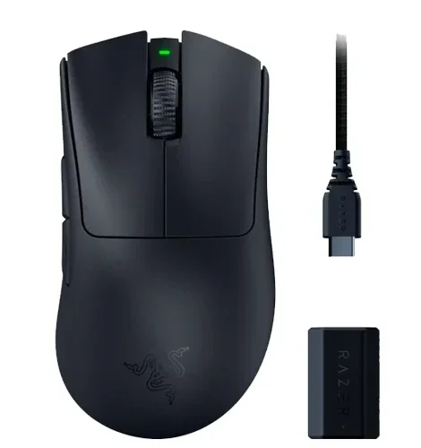 Razer DeathAdder V3 Pro Wireless Gaming Mouse and HyperPolling Dongle Bundle 30K DPI - RZ01-04630300-R3WL