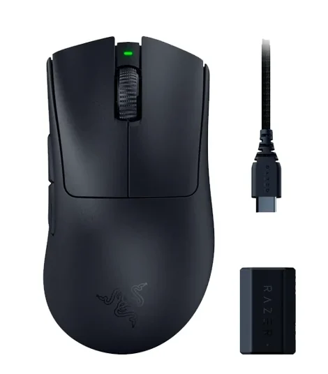 Razer DeathAdder V3 Pro Wireless Gaming Mouse and HyperPolling Dongle Bundle 30K DPI - RZ01-04630300-R3WL