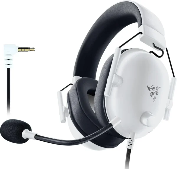 Razer - BlackShark V2 X for PlayStation Esports Headset - 50mm TriForce Titanium, Wireless/Wired - White - RZ04-03241300-R3UA