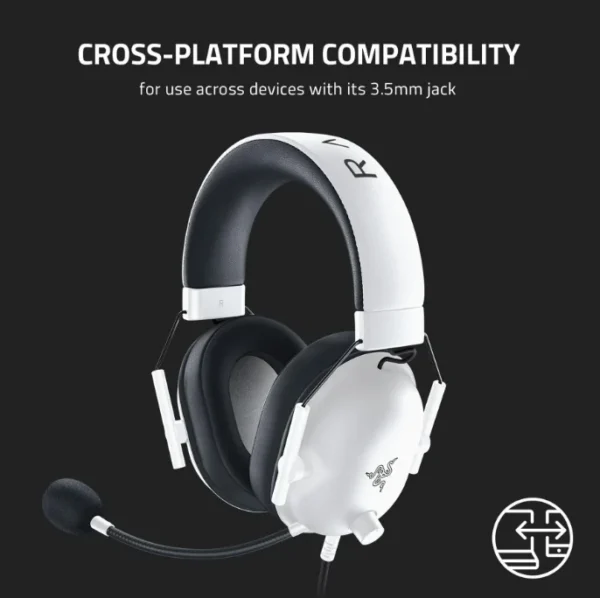 Razer - BlackShark V2 X Special White Edition Wired Gaming Headset - 50mm TriForce Drivers - RZ04-03241700-R3M1