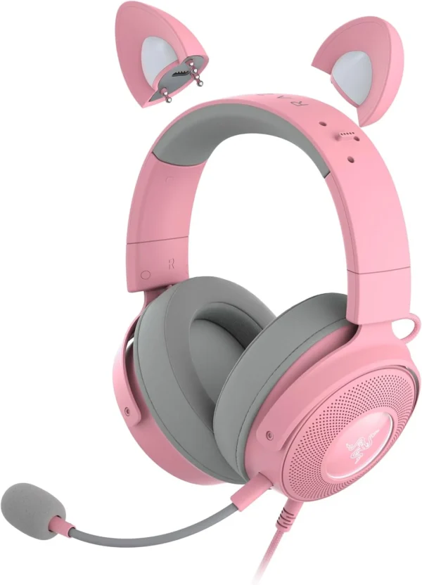 Razer Kraken Kitty V2 Pro Wired RGB Headset with Interchangeable Ears 50mm Drivers Quartz - RZ04-04510200-R3M1
