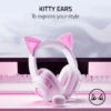 Razer Kraken Kitty V2 USB Gaming Headset - White Edition with RGB Kitty Ears and 40mm Drivers - RZ04-04730600-R3M1