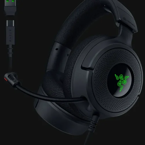 Razer Kraken V4 X Wired USB-C/A RGB Gaming Headset with 40mm TriForce Drivers - Black - RZ04-05180100-R3M1