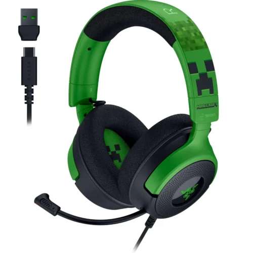 Razer Kraken V4 X Wired Gaming Headset - Minecraft Edition - TriForce 40mm Drivers - Chroma RGB - RZ04-05180200-R3M1