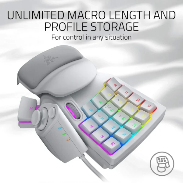 Razer Tartarus Pro Analog Optical Gaming Keypad - Mercury White - 32 Programmable Keys - RZ07-03110200-R3M1