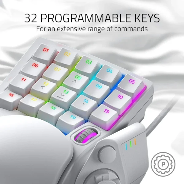 Razer Tartarus Pro Analog Optical Gaming Keypad - Mercury White - 32 Programmable Keys - RZ07-03110200-R3M1