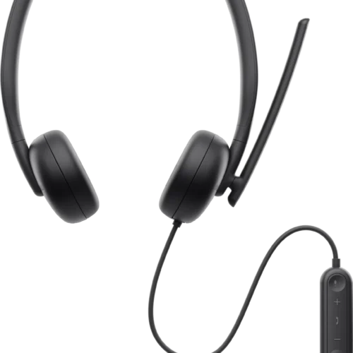 Dell Wired Headset - AI Noise Cancellation, Teams & Zoom Certified, Boom Mic - WH3024