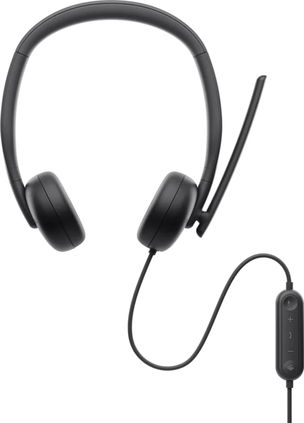 headset-dell-wh3024-bk-gallery-2 Dell Wired Headset - AI Noise Cancellation, Teams & Zoom Certified, Boom Mic - WH3024