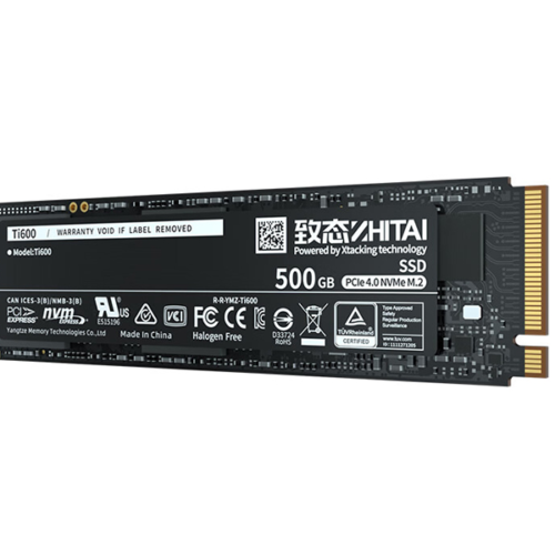 YMTC Zhitai Ti600 500GB PCIe 4.0 x4 NVMe M.2 2280 SSD - ZTSS2EB05D23MC